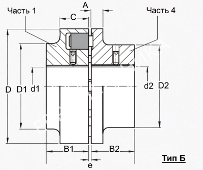 Полумуфта под расточку N-EUPEX 110 часть 1, dmax=48 мм, EMT - Евромеханика
